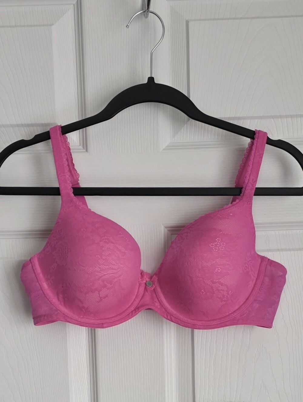 Victoria's Secret Body by Victoria Lined Demi Bra Hot Pink Lace 38C